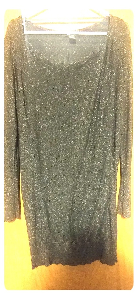 DKNY black longsleeve dress + gold embellishments